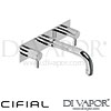 Cifial 31112TB U Techno 300 3 Hole Wall Basin Mixer Tap with Plate Spare Parts